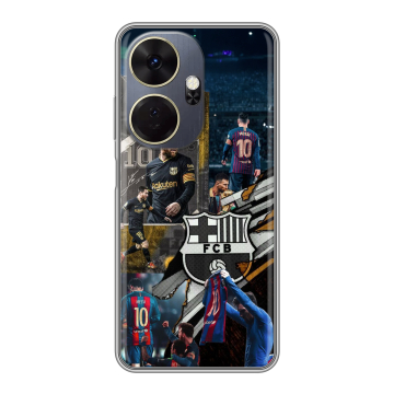 Силиконовый чехол на Itel P55 Plus с принтом Messi Barcelona