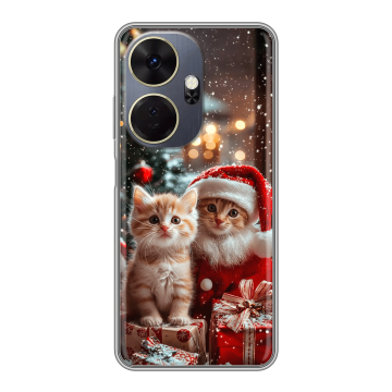 Силиконовый чехол на Itel P55 Plus с принтом Новый год Силиконовый чехол на Itel P55 Plus с принтом Новый год