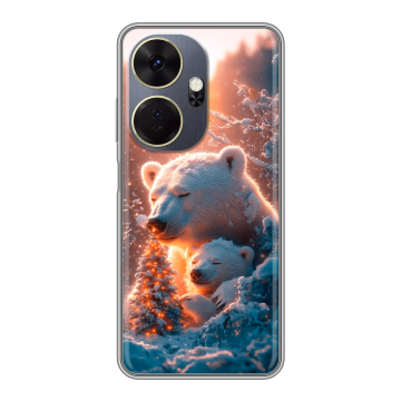 Силиконовый чехол на Itel P55 Plus с принтом Новый год Силиконовый чехол на Itel P55 Plus с принтом Новый год