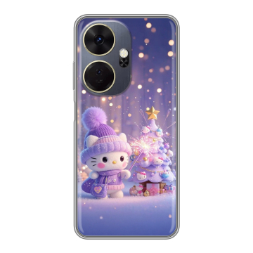Силиконовый чехол на Itel P55 Plus с принтом Новый год Силиконовый чехол на Itel P55 Plus с принтом Новый год