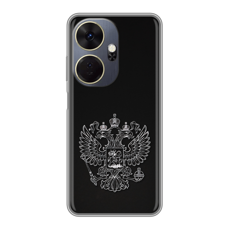 Силиконовый чехол на Itel P55 Plus с принтом Герб России Силиконовый чехол на Itel P55 Plus с принтом Герб России