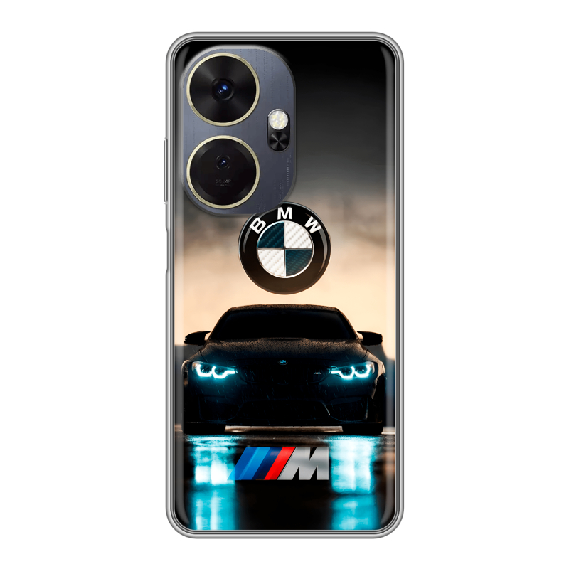Силиконовый чехол на Itel P55 Plus с принтом БМВ BMW Силиконовый чехол на Itel P55 Plus с принтом БМВ BMW