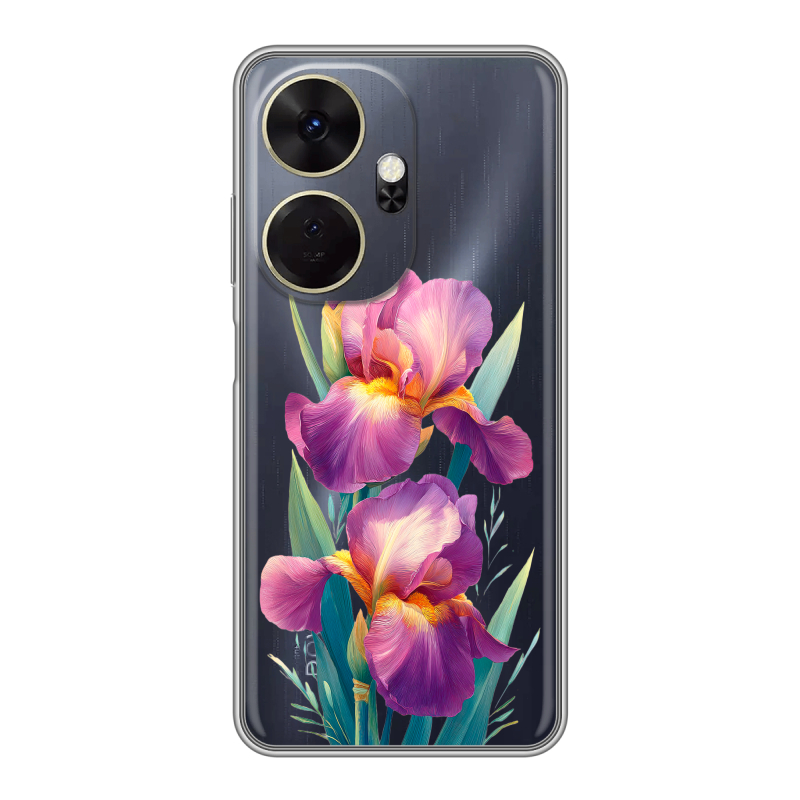 Силиконовый чехол на Itel P55 Plus с принтом Цветы орхидеи Силиконовый чехол на Itel P55 Plus с принтом Цветы орхидеи