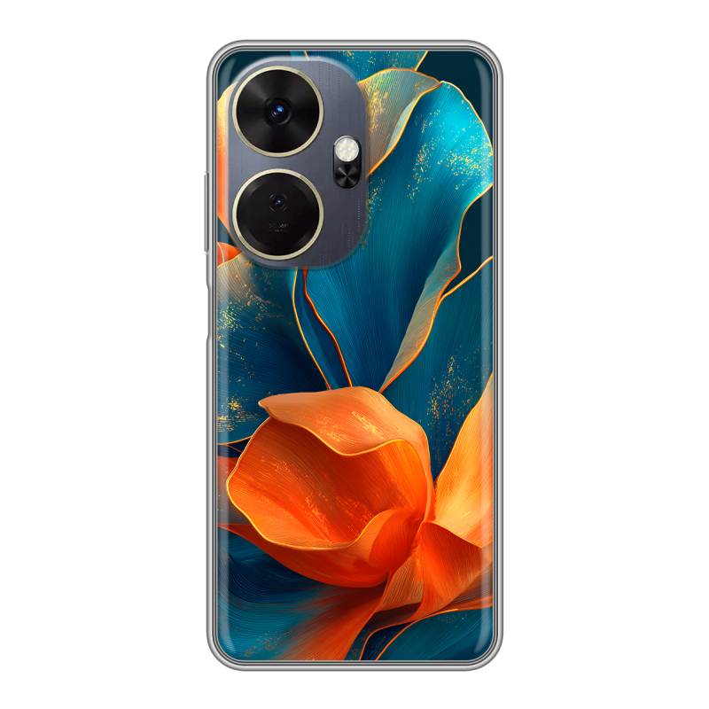 Силиконовый чехол на Itel P55 Plus с принтом Цветы Силиконовый чехол на Itel P55 Plus с принтом Цветы