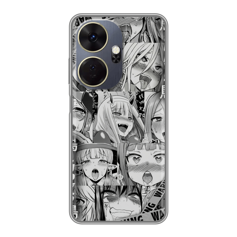 Силиконовый чехол на Itel P55 Plus с принтом Ahegao Ахегао Аниме Силиконовый чехол на Itel P55 Plus с принтом Ahegao Ахегао Аниме