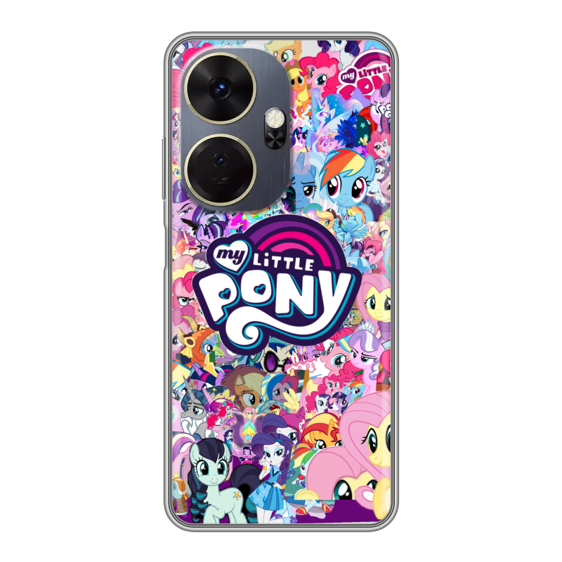 Силиконовый чехол на Itel P55 Plus с принтом My little pony Дружба чудо Силиконовый чехол на Itel P55 Plus с принтом My little pony Дружба чудо