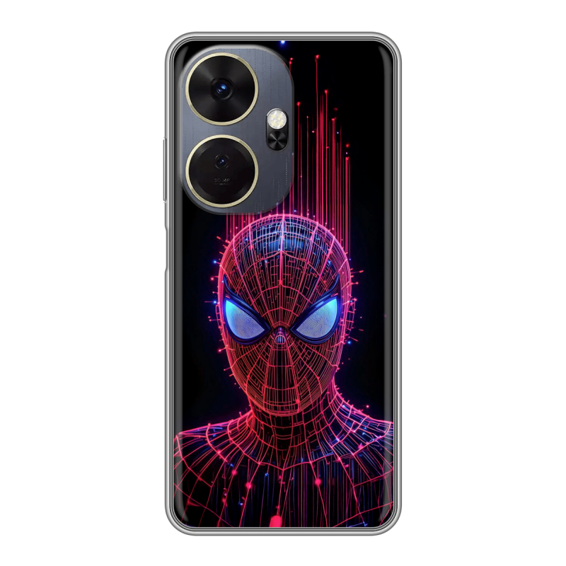 Силиконовый чехол на Itel P55 Plus с принтом Spiderman Человек паук Силиконовый чехол на Itel P55 Plus с принтом Spiderman Человек паук
