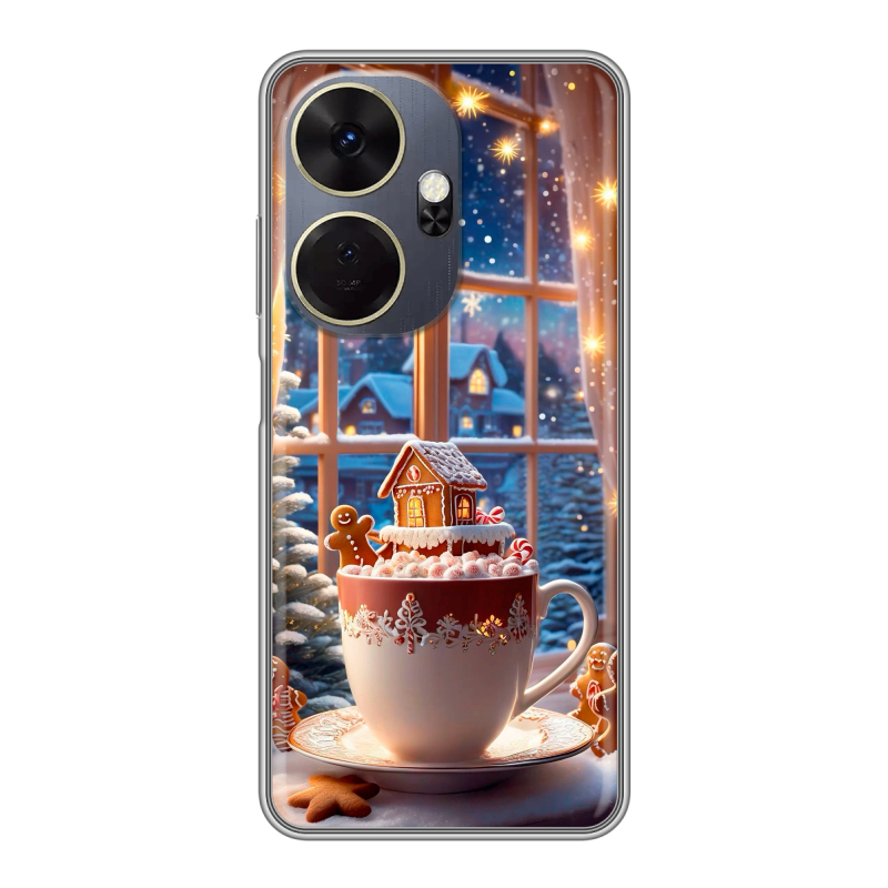 Силиконовый чехол на Itel P55 Plus с принтом Новый год Силиконовый чехол на Itel P55 Plus с принтом Новый год