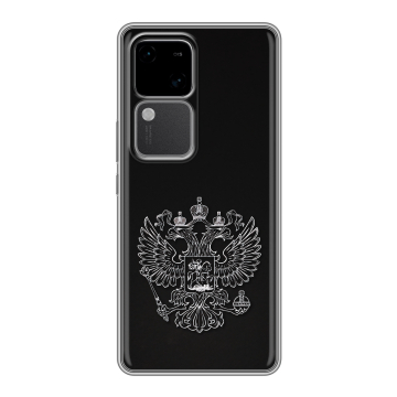 Силиконовый чехол на Vivo V30 5G с принтом Герб России Силиконовый чехол на Vivo V30 5G с принтом Герб России
