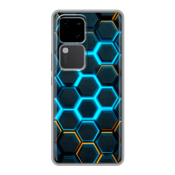 Силиконовый чехол на Vivo V30 5G с принтом Неоновые соты