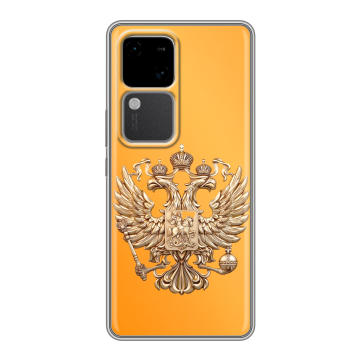 Силиконовый чехол на Vivo V30 5G с принтом Герб Флаг России