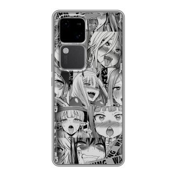 Силиконовый чехол на Vivo V30 5G с принтом Ahegao Ахегао Аниме