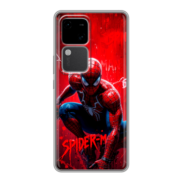 Силиконовый чехол на Vivo V30 5G с принтом Spiderman Человек паук