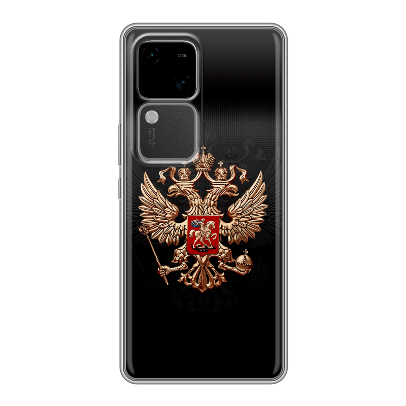 Силиконовый чехол на Vivo V30 5G с принтом Герб России Силиконовый чехол на Vivo V30 5G с принтом Герб России