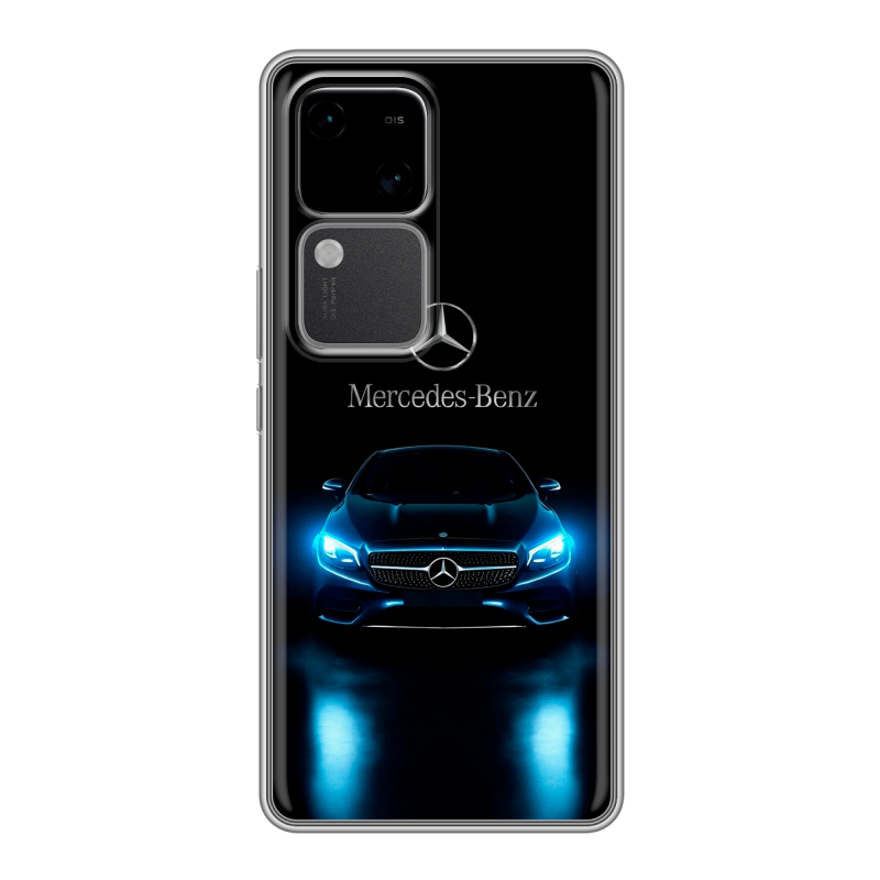 Силиконовый чехол на Vivo V30 5G с принтом Mercedes Мерседес Силиконовый чехол на Vivo V30 5G с принтом Mercedes Мерседес