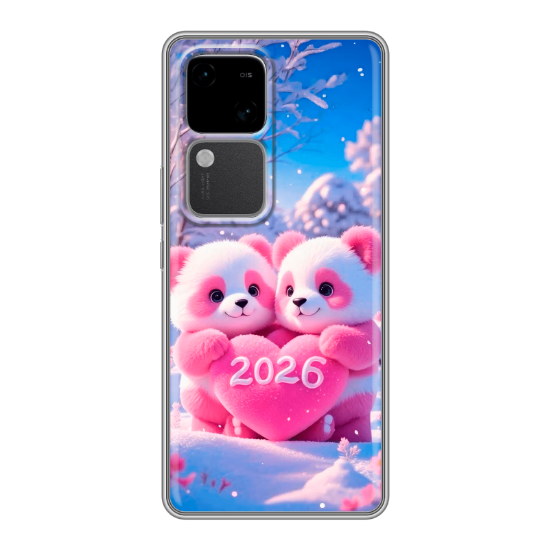 Силиконовый чехол на Vivo V30 5G с принтом Новый год Силиконовый чехол на Vivo V30 5G с принтом Новый год