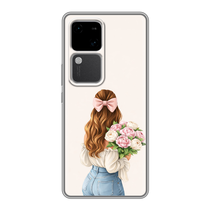 Силиконовый чехол на Vivo V30 5G с принтом женский Силиконовый чехол на Vivo V30 5G с принтом женский