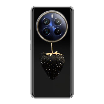 Силиконовый чехол на Realme 12 Plus 5G с принтом Черная клубника Силиконовый чехол на Realme 12 Plus 5G с принтом Черная клубника