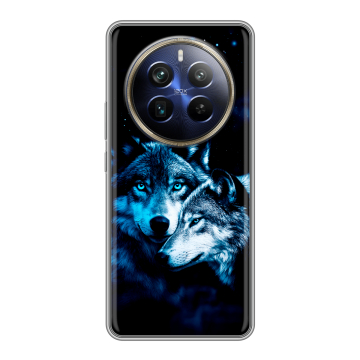 Силиконовый чехол на Realme 12 Plus 5G с принтом Волки Силиконовый чехол на Realme 12 Plus 5G с принтом Волки