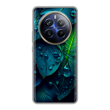 Силиконовый чехол на Realme 12 Plus 5G с принтом Листья Силиконовый чехол на Realme 12 Plus 5G с принтом Листья