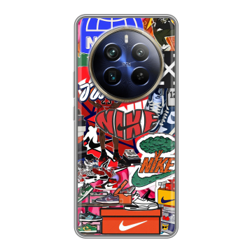 Силиконовый чехол на Realme 12 Plus 5G с принтом Найк Nike яркий Силиконовый чехол на Realme 12 Plus 5G с принтом Найк Nike яркий