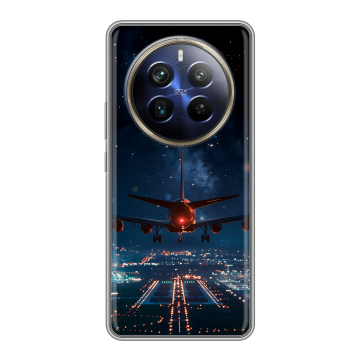 Силиконовый чехол на Realme 12 Plus 5G с принтом самолет Силиконовый чехол на Realme 12 Plus 5G с принтом самолет