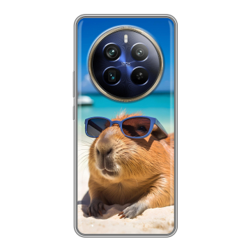 Силиконовый чехол на Realme 12 Plus 5G с принтом Капибара Силиконовый чехол на Realme 12 Plus 5G с принтом Капибара