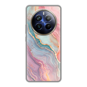 Силиконовый чехол на Realme 12 Plus 5G с принтом розовый мрамор Силиконовый чехол на Realme 12 Plus 5G с принтом розовый мрамор