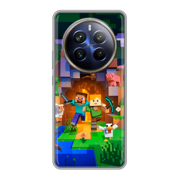 Силиконовый чехол на Realme 12 Plus 5G с принтом Майнкрафт Minecraft Силиконовый чехол на Realme 12 Plus 5G с принтом Майнкрафт Minecraft