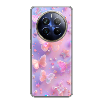 Силиконовый чехол на Realme 12 Plus 5G с принтом Бабочки