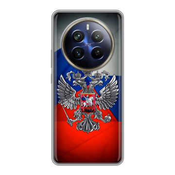 Силиконовый чехол на Realme 12 Plus 5G с принтом Флаг России Силиконовый чехол на Realme 12 Plus 5G с принтом Флаг России