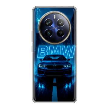 Силиконовый чехол на Realme 12 Plus 5G с принтом BMW БМВ Силиконовый чехол на Realme 12 Plus 5G с принтом BMW БМВ