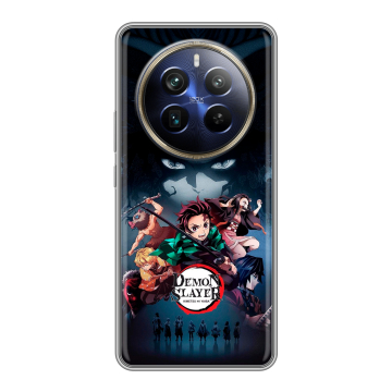 Силиконовый чехол на Realme 12 Plus 5G с принтом Demon Slayer Клинок рассекающий демонов Силиконовый чехол на Realme 12 Plus 5G с принтом Demon Slayer Клинок рассекающий демонов