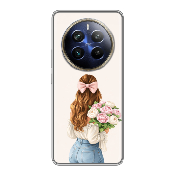 Силиконовый чехол на Realme 12 Plus 5G с принтом женский Силиконовый чехол на Realme 12 Plus 5G с принтом женский