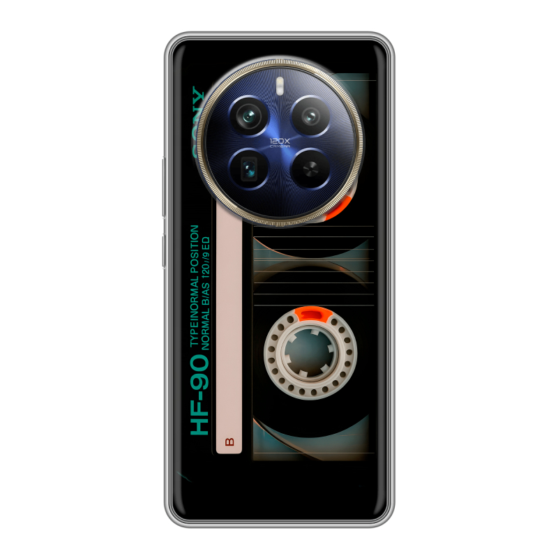 Силиконовый чехол на Realme 12 Plus 5G с принтом Кассета Силиконовый чехол на Realme 12 Plus 5G с принтом Кассета