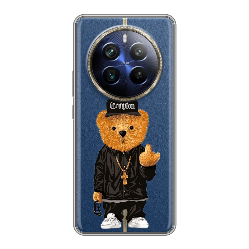 Силиконовый чехол на Realme 12 Plus 5G с принтом Плюшевый медведь Силиконовый чехол на Realme 12 Plus 5G с принтом Плюшевый медведь