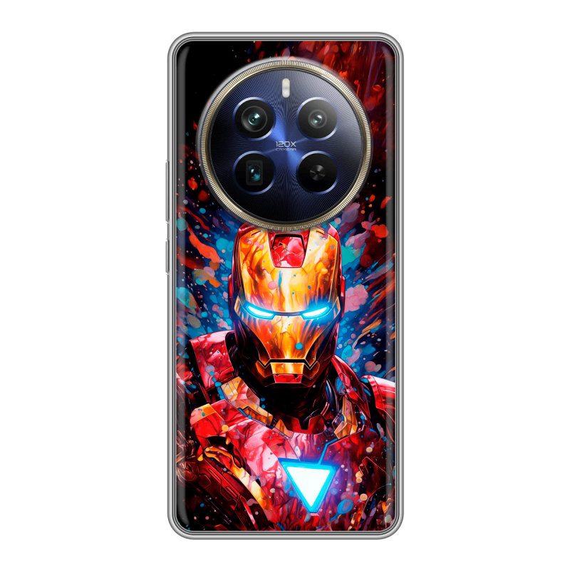 Силиконовый чехол на Realme 12 Plus 5G с принтом Железный человек Ironman Силиконовый чехол на Realme 12 Plus 5G с принтом Железный человек Ironman