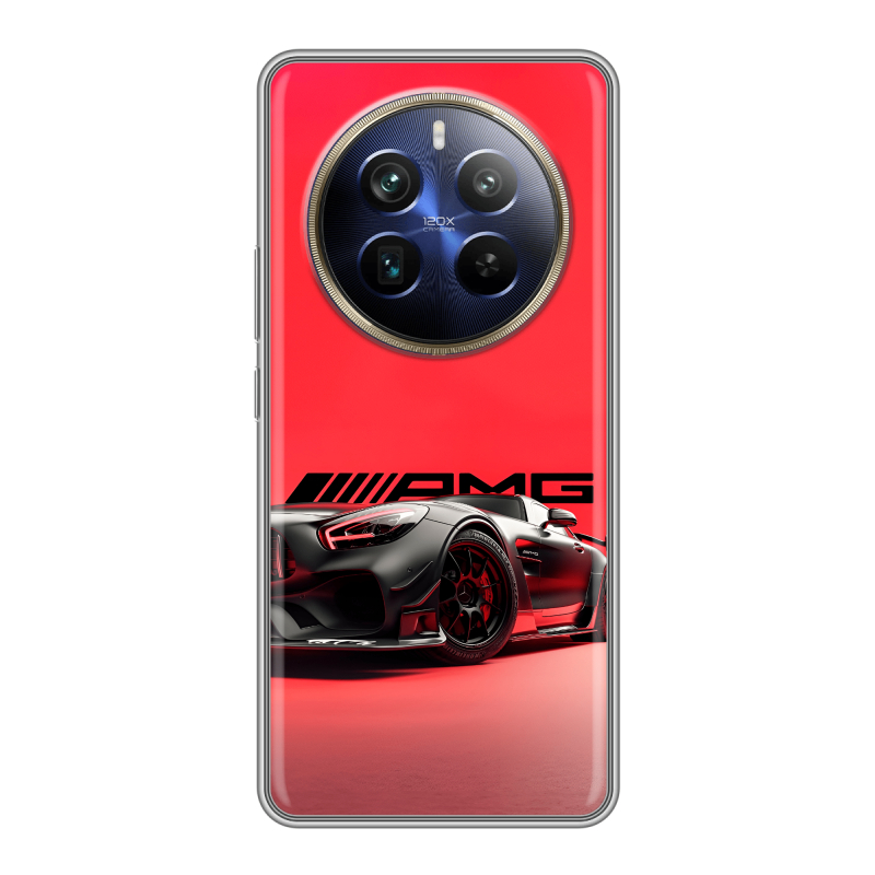 Силиконовый чехол на Realme 12 Plus 5G с принтом Мерседес Mercedes AMG Силиконовый чехол на Realme 12 Plus 5G с принтом Мерседес Mercedes AMG
