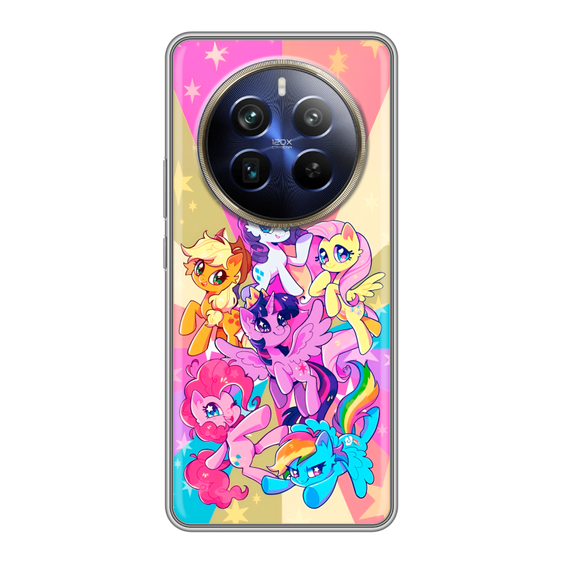 Силиконовый чехол на Realme 12 Plus 5G с принтом My little pony Дружба чудо Силиконовый чехол на Realme 12 Plus 5G с принтом My little pony Дружба чудо