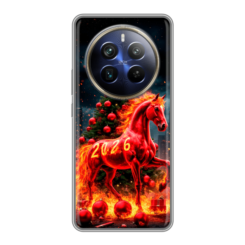 Силиконовый чехол на Realme 12 Plus 5G с принтом Новый год Силиконовый чехол на Realme 12 Plus 5G с принтом Новый год