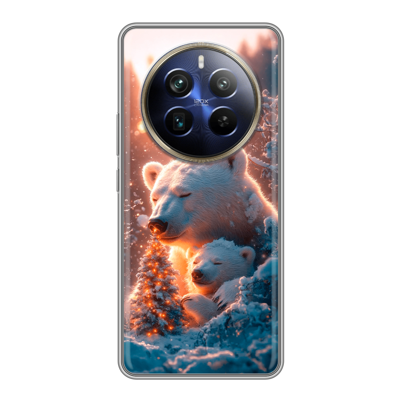 Силиконовый чехол на Realme 12 Plus 5G с принтом Новый год Силиконовый чехол на Realme 12 Plus 5G с принтом Новый год