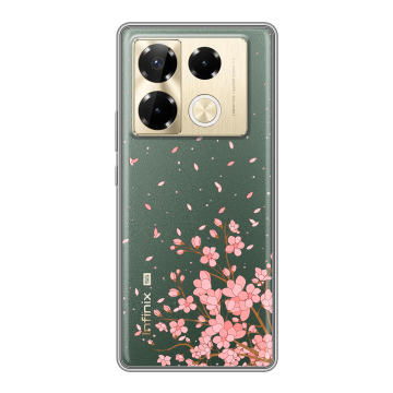 Силиконовый чехол на Infinix Note 40 Pro 5G с принтом Ветка сакуры Силиконовый чехол на Infinix Note 40 Pro 5G с принтом Ветка сакуры