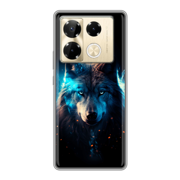 Силиконовый чехол на Infinix Note 40 Pro 5G с принтом Волк ночной