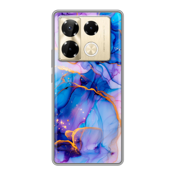 Силиконовый чехол на Infinix Note 40 Pro 5G с принтом синий мрамор Силиконовый чехол на Infinix Note 40 Pro 5G с принтом синий мрамор