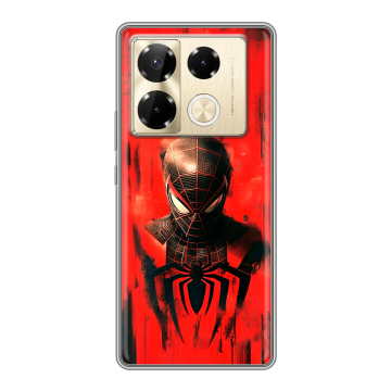 Силиконовый чехол на Infinix Note 40 Pro 5G с принтом человек паук spiderman Силиконовый чехол на Infinix Note 40 Pro 5G с принтом человек паук spiderman