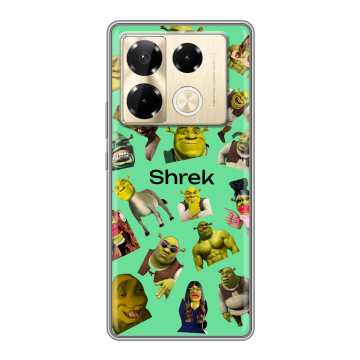 Силиконовый чехол на Infinix Note 40 Pro 5G с принтом Шрек Shrek