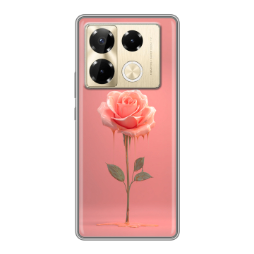 Силиконовый чехол на Infinix Note 40 Pro 5G с принтом Розовая роза