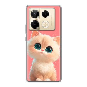 Силиконовый чехол на Infinix Note 40 Pro 5G с принтом Розовый котенок