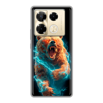 Силиконовый чехол на Infinix Note 40 Pro 5G с принтом Медведь