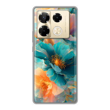Силиконовый чехол на Infinix Note 40 Pro 5G с принтом Цветы
